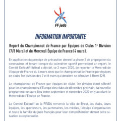 Report Mercredi équipe de France et France equipes 1ière division
